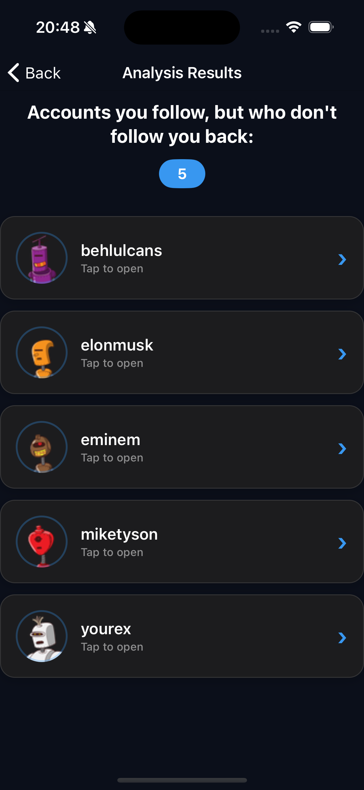 Unfollowers App Demo